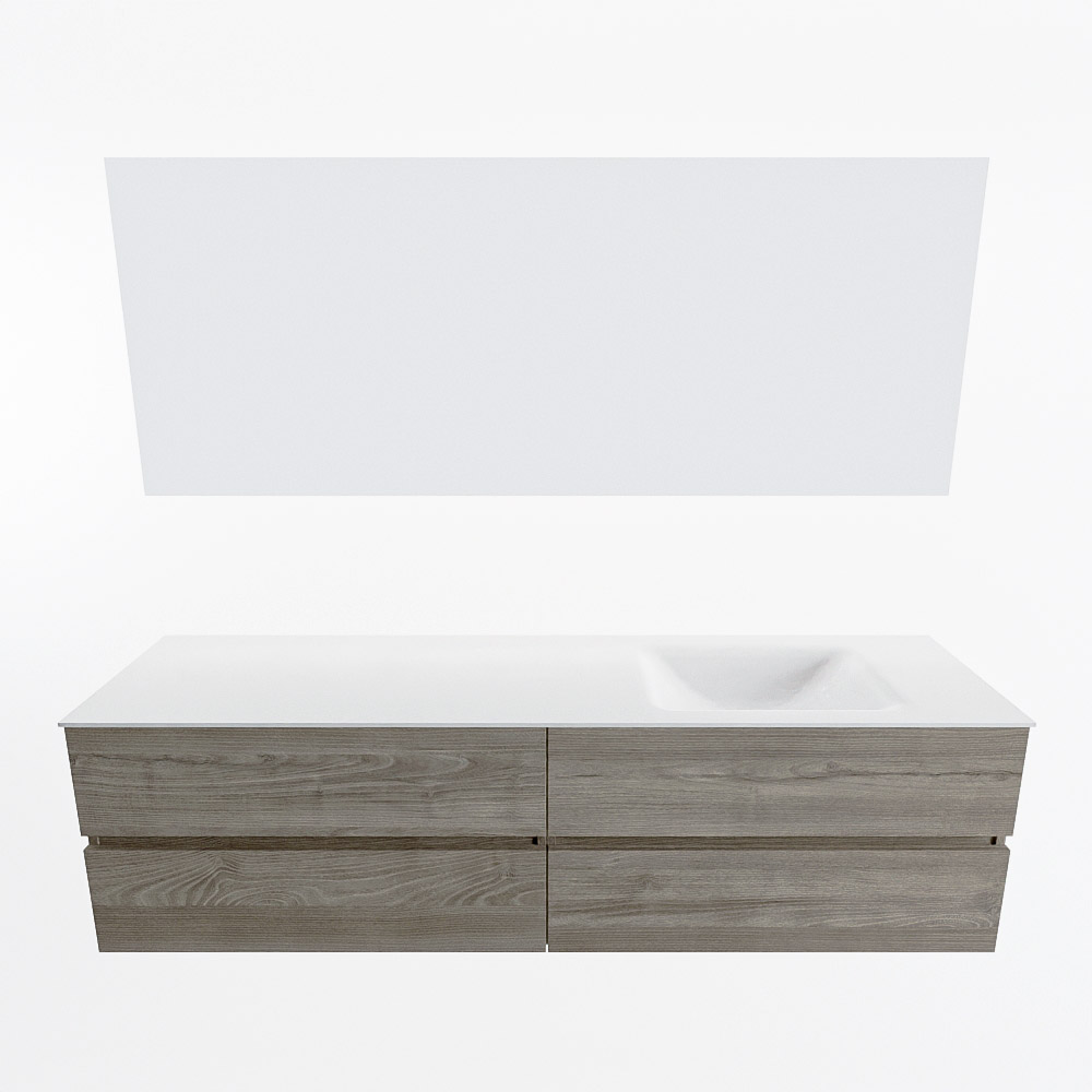 MONDIAZ VICA 180cm mueble de baño Light Brown Grey 4 cajones. Lavabo CLOUD Derecho 1 orificio color Talc con espejo LED. 5 MONDIAZ VICA 180cm mueble de baño Light Brown Grey 4 cajones. Lavabo CLOUD Derecho 1 orificio color Talc con espejo LED. - Imagen 5