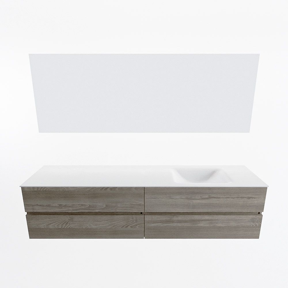MONDIAZ VICA 200cm mueble de baño Light Brown Grey 4 cajones. Lavabo CLOUD Derecho 1 orificio color Talc con espejo LED. 5 MONDIAZ VICA 200cm mueble de baño Light Brown Grey 4 cajones. Lavabo CLOUD Derecho 1 orificio color Talc con espejo LED. - Imagen 5