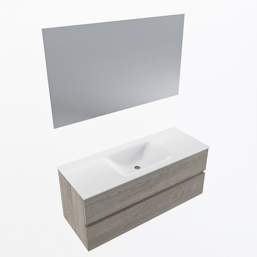 MONDIAZ VICA 120cm mueble de baño Light Brown Grey 2 cajones. Lavabo CLOUD Centro 1 orificio color Talc con espejo LED. 6 MONDIAZ VICA 120cm mueble de baño Light Brown Grey 2 cajones. Lavabo CLOUD Centro 1 orificio color Talc con espejo LED. - Imagen 6