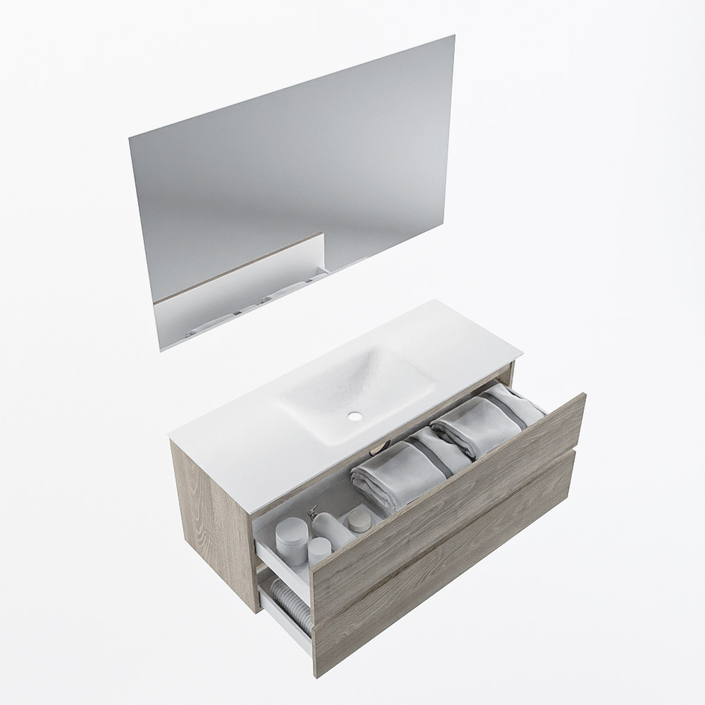 MONDIAZ VICA 120cm mueble de baño Light Brown Grey 2 cajones. Lavabo CLOUD Centro 1 orificio color Talc con espejo LED. 7 MONDIAZ VICA 120cm mueble de baño Light Brown Grey 2 cajones. Lavabo CLOUD Centro 1 orificio color Talc con espejo LED. - Imagen 7