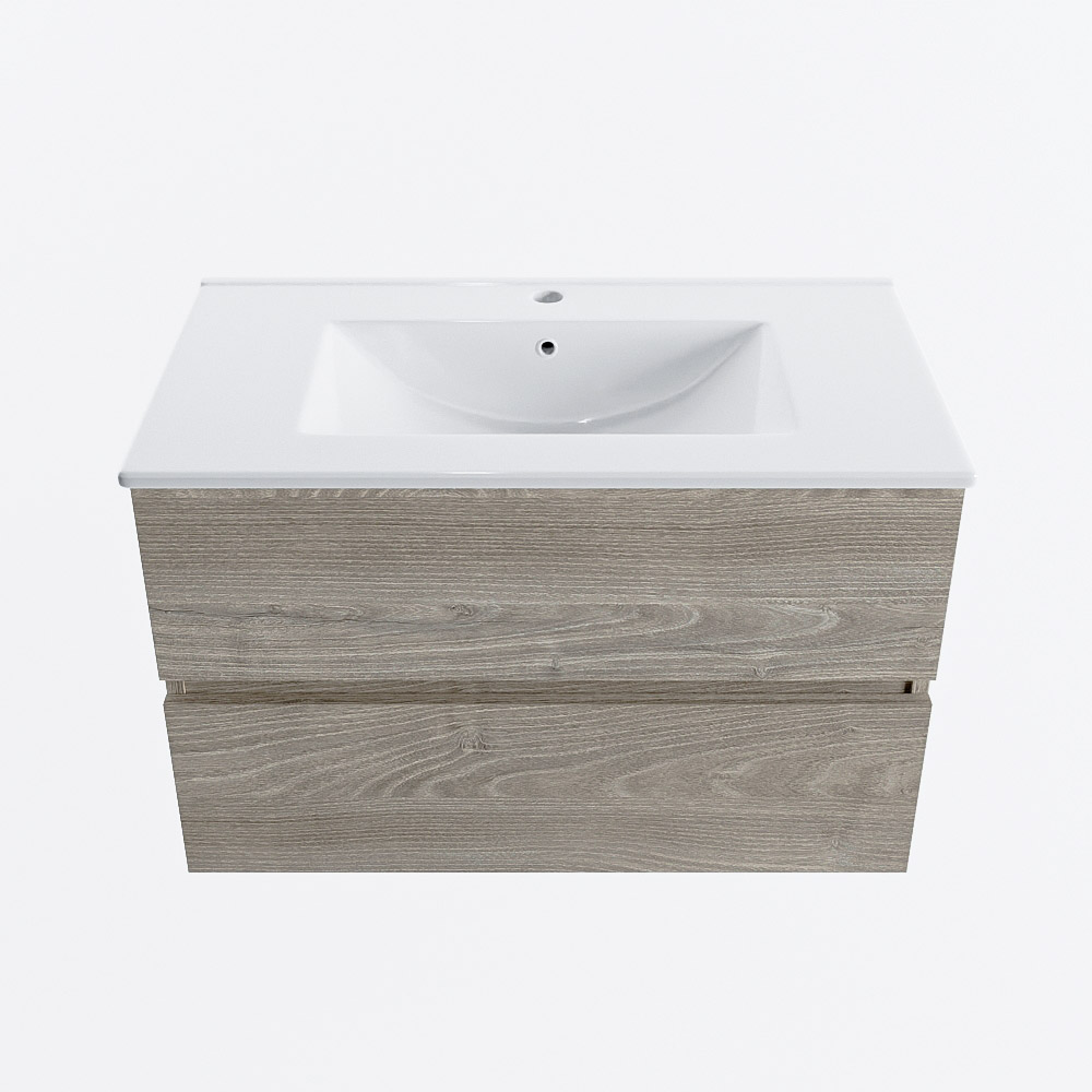 MONDIAZ VICA 80cm mueble de baño Light Brown Grey 2 cajones. Lavabo DENIA Centro 1 orificio, color Blanco brillo. 5 MONDIAZ VICA 80cm mueble de baño Light Brown Grey 2 cajones. Lavabo DENIA Centro 1 orificio, color Blanco brillo. - Imagen 5