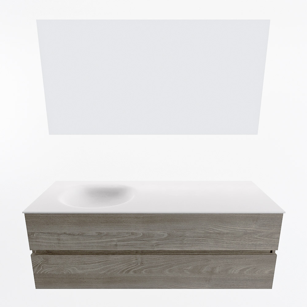 MONDIAZ VICA 140cm mueble de baño Light Brown Grey 2 cajones. Lavabo MOON Izquierda 1 orificio color Talc con espejo LED. 5 MONDIAZ VICA 140cm mueble de baño Light Brown Grey 2 cajones. Lavabo MOON Izquierda 1 orificio color Talc con espejo LED. - Imagen 5