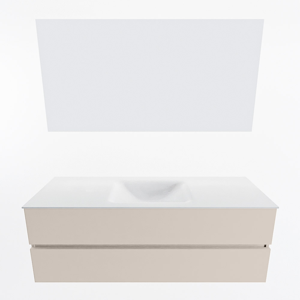 MONDIAZ VICA 140cm mueble de baño Linen 2 cajones. Lavabo CLOUD Centro 1 orificio color Talc con espejo LED. 4 MONDIAZ VICA 140cm mueble de baño Linen 2 cajones. Lavabo CLOUD Centro 1 orificio color Talc con espejo LED. - Imagen 5