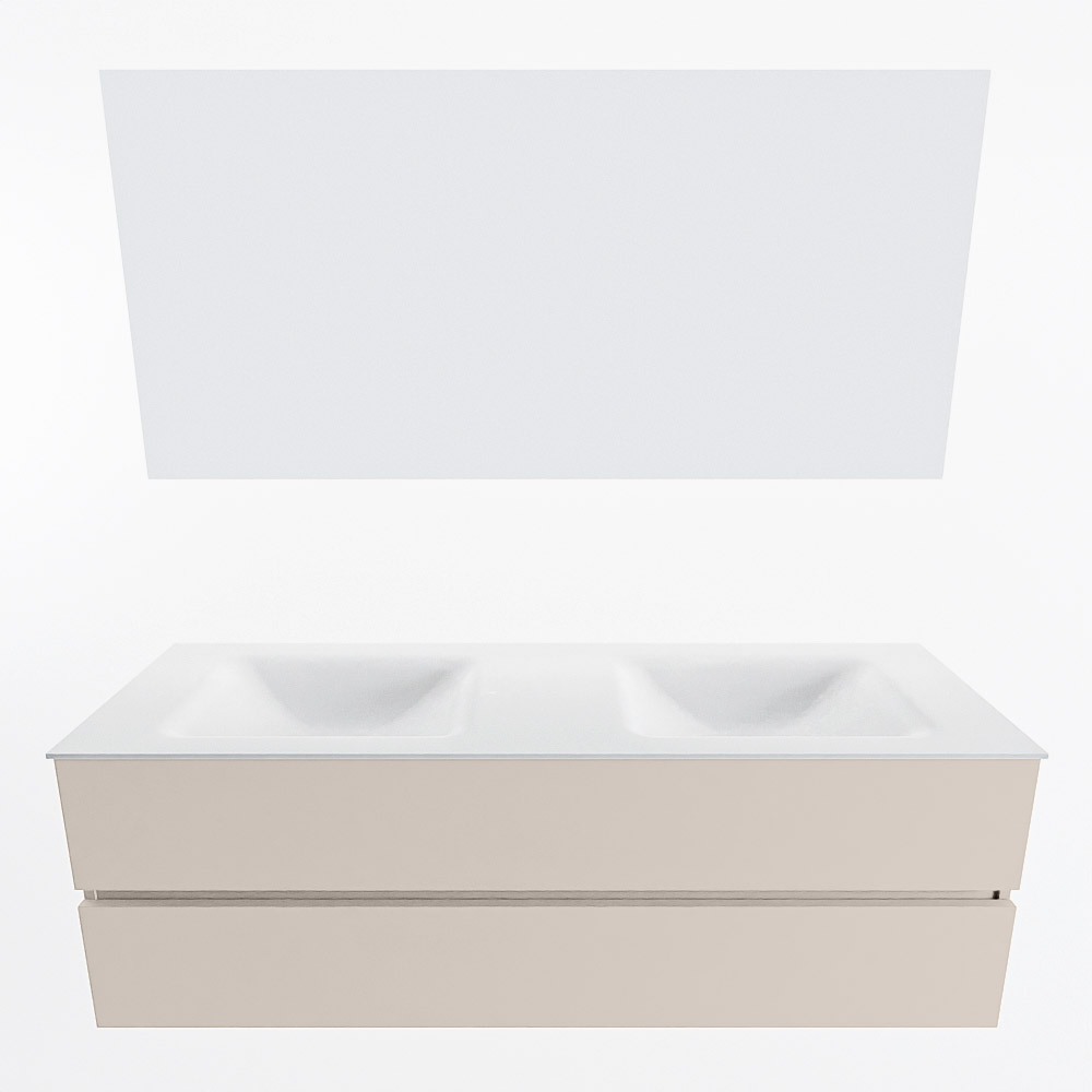MONDIAZ VICA 150cm mueble de baño Linen 2 cajones. Lavabo CLOUD Doble 2 orificios color Talc con espejo LED. 5 MONDIAZ VICA 150cm mueble de baño Linen 2 cajones. Lavabo CLOUD Doble 2 orificios color Talc con espejo LED. - Imagen 5