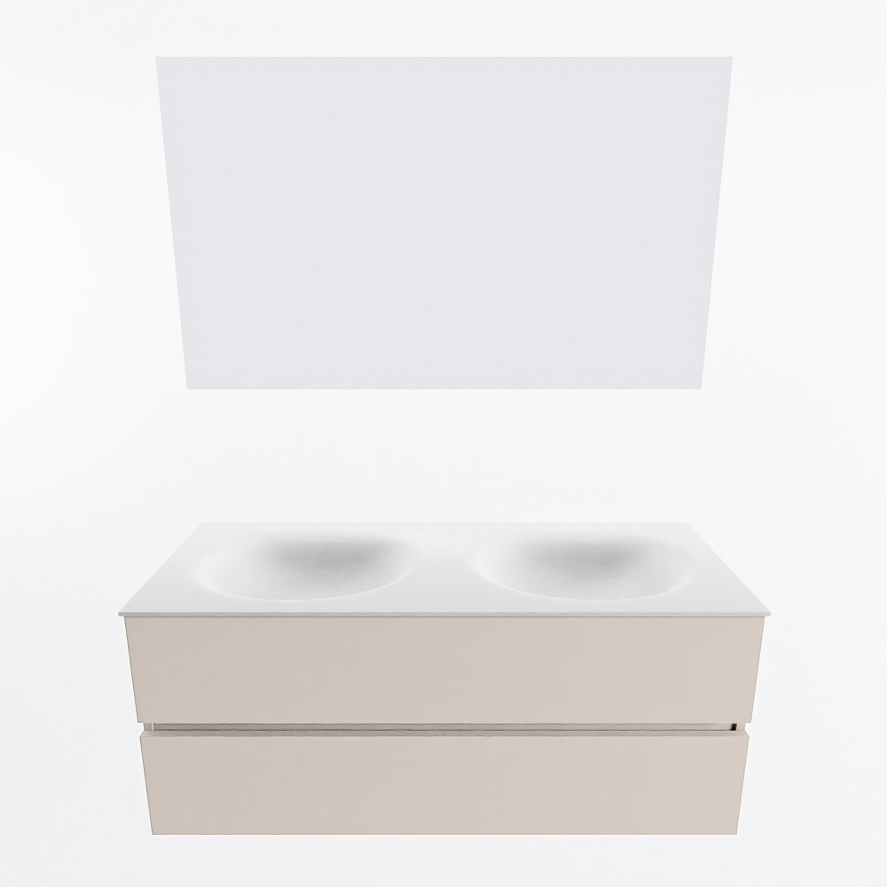 MONDIAZ VICA 120cm mueble de baño Linen 2 cajones. Lavabo MOON Doble 2 orificios color Talc con espejo LED. 5 MONDIAZ VICA 120cm mueble de baño Linen 2 cajones. Lavabo MOON Doble 2 orificios color Talc con espejo LED. - Imagen 5