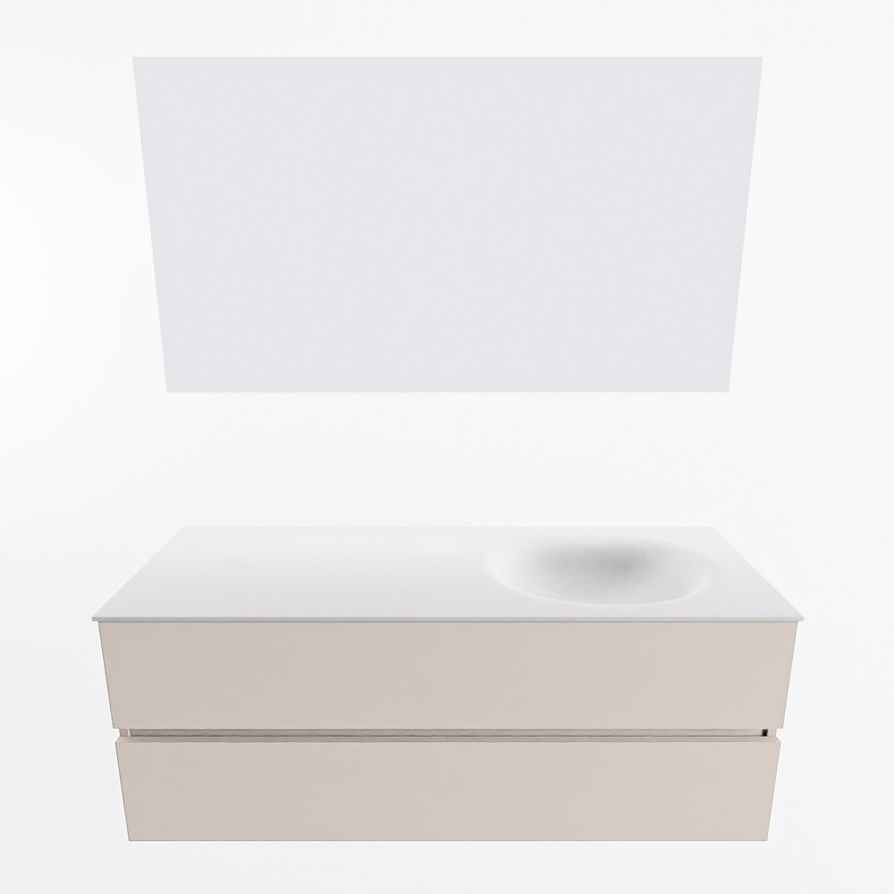 MONDIAZ VICA 130cm mueble de baño Linen 2 cajones. Lavabo MOON Derecho sin orificio color Talc con espejo LED. 4 MONDIAZ VICA 130cm mueble de baño Linen 2 cajones. Lavabo MOON Derecho sin orificio color Talc con espejo LED. - Imagen 5