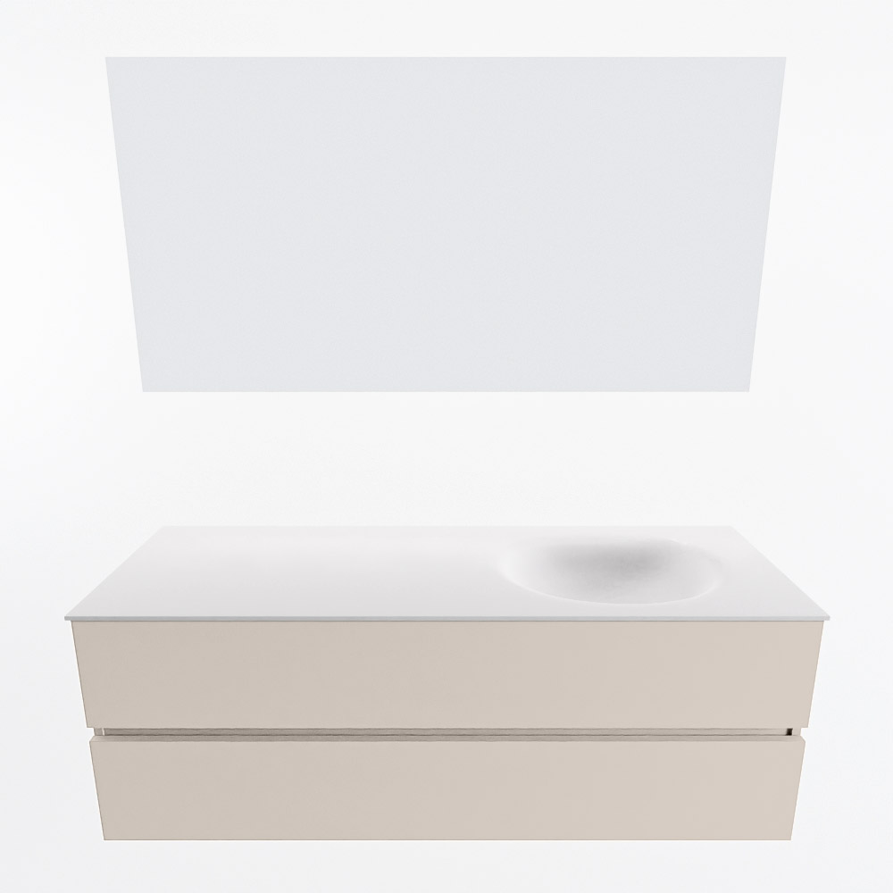 MONDIAZ VICA 140cm mueble de baño Linen 2 cajones. Lavabo MOON Derecho 1 orificio color Talc con espejo LED. 5 MONDIAZ VICA 140cm mueble de baño Linen 2 cajones. Lavabo MOON Derecho 1 orificio color Talc con espejo LED. - Imagen 5