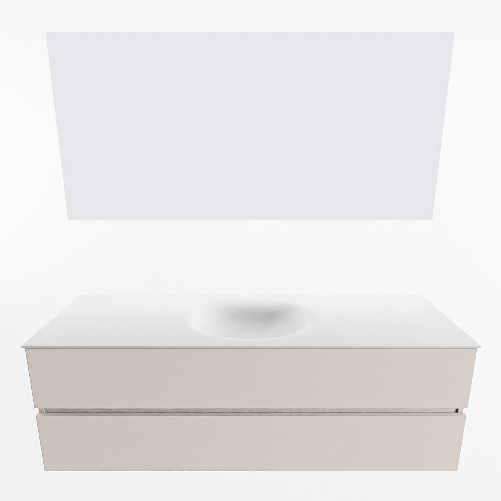 MONDIAZ VICA 150cm mueble de baño Linen 2 cajones. Lavabo MOON Centro sin orificio color Talc con espejo LED. 5 MONDIAZ VICA 150cm mueble de baño Linen 2 cajones. Lavabo MOON Centro sin orificio color Talc con espejo LED. - Imagen 5