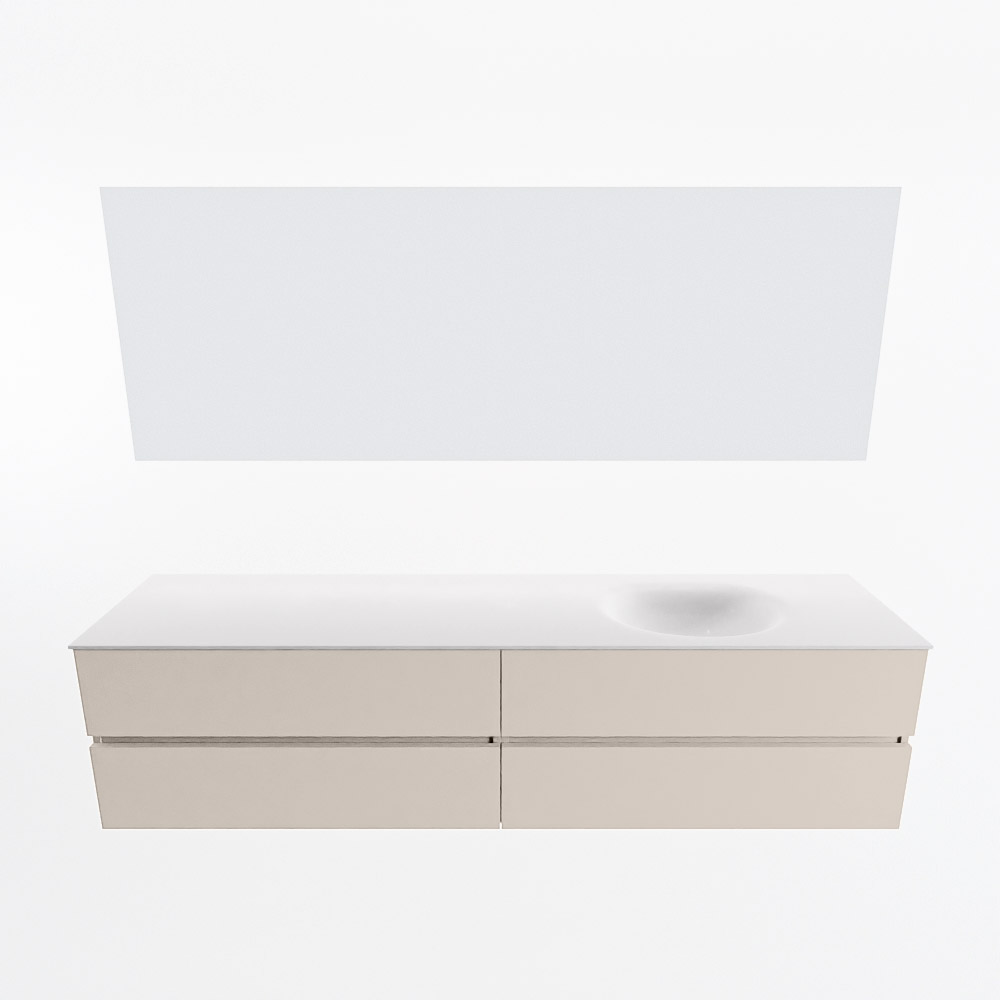 MONDIAZ VICA 200cm mueble de baño Linen 4 cajones. Lavabo MOON Derecho 1 orificio color Talc con espejo LED. 5 MONDIAZ VICA 200cm mueble de baño Linen 4 cajones. Lavabo MOON Derecho 1 orificio color Talc con espejo LED. - Imagen 5