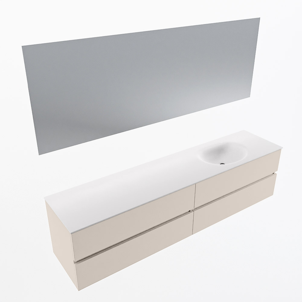 MONDIAZ VICA 200cm mueble de baño Linen 4 cajones. Lavabo MOON Derecho 1 orificio color Talc con espejo LED. 6 MONDIAZ VICA 200cm mueble de baño Linen 4 cajones. Lavabo MOON Derecho 1 orificio color Talc con espejo LED. - Imagen 6