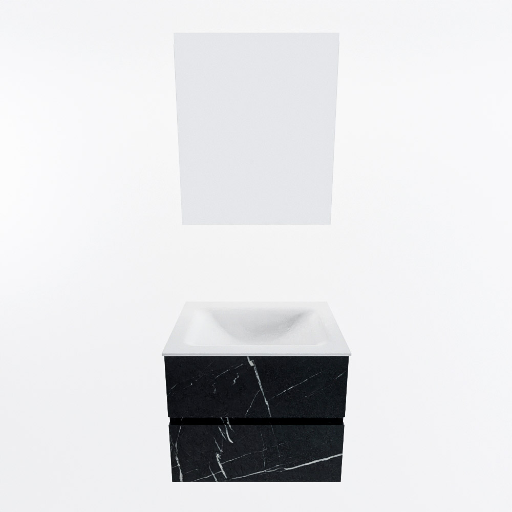 MONDIAZ VICA 60cm mueble de baño Marquina 2 cajones. Lavabo CLOUD Centro sin orificio color Talc con espejo LED. 5 MONDIAZ VICA 60cm mueble de baño Marquina 2 cajones. Lavabo CLOUD Centro sin orificio color Talc con espejo LED. - Imagen 5