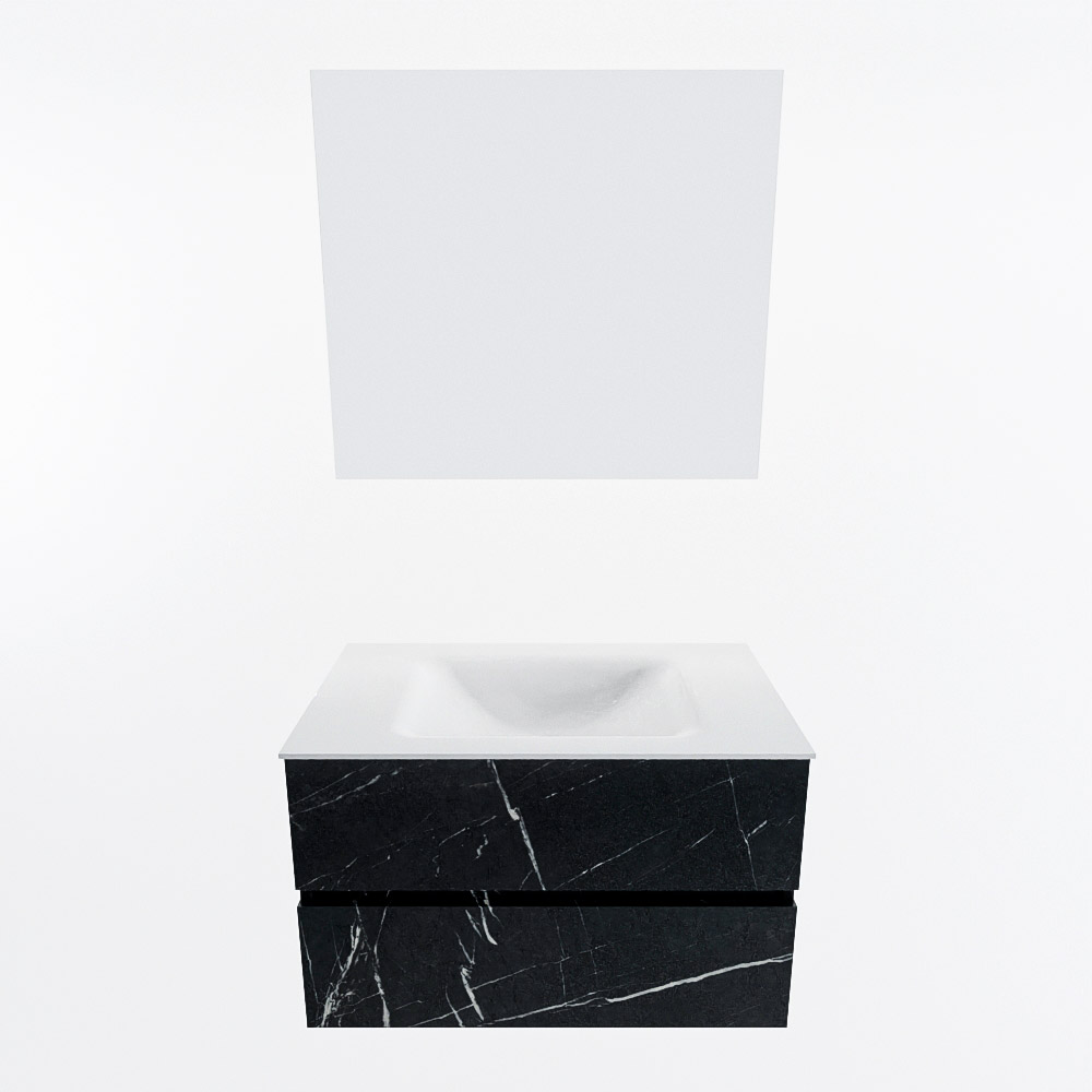 MONDIAZ VICA 80cm mueble de baño Marquina 2 cajones. Lavabo CLOUD Centro 1 orificio color Talc con espejo LED. 5 MONDIAZ VICA 80cm mueble de baño Marquina 2 cajones. Lavabo CLOUD Centro 1 orificio color Talc con espejo LED. - Imagen 5