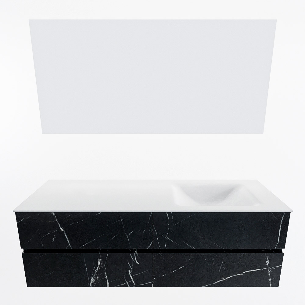 MONDIAZ VICA 150cm mueble de baño Marquina 4 cajones. Lavabo CLOUD Derecho sin orificio color Talc con espejo LED. 5 MONDIAZ VICA 150cm mueble de baño Marquina 4 cajones. Lavabo CLOUD Derecho sin orificio color Talc con espejo LED. - Imagen 5