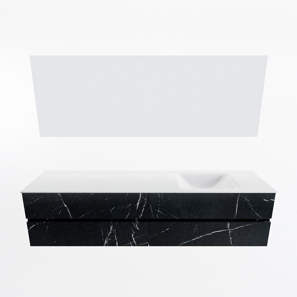 MONDIAZ VICA 200cm mueble de baño Marquina 4 cajones. Lavabo CLOUD Derecho sin orificio color Talc con espejo LED. 5 MONDIAZ VICA 200cm mueble de baño Marquina 4 cajones. Lavabo CLOUD Derecho sin orificio color Talc con espejo LED. - Imagen 5