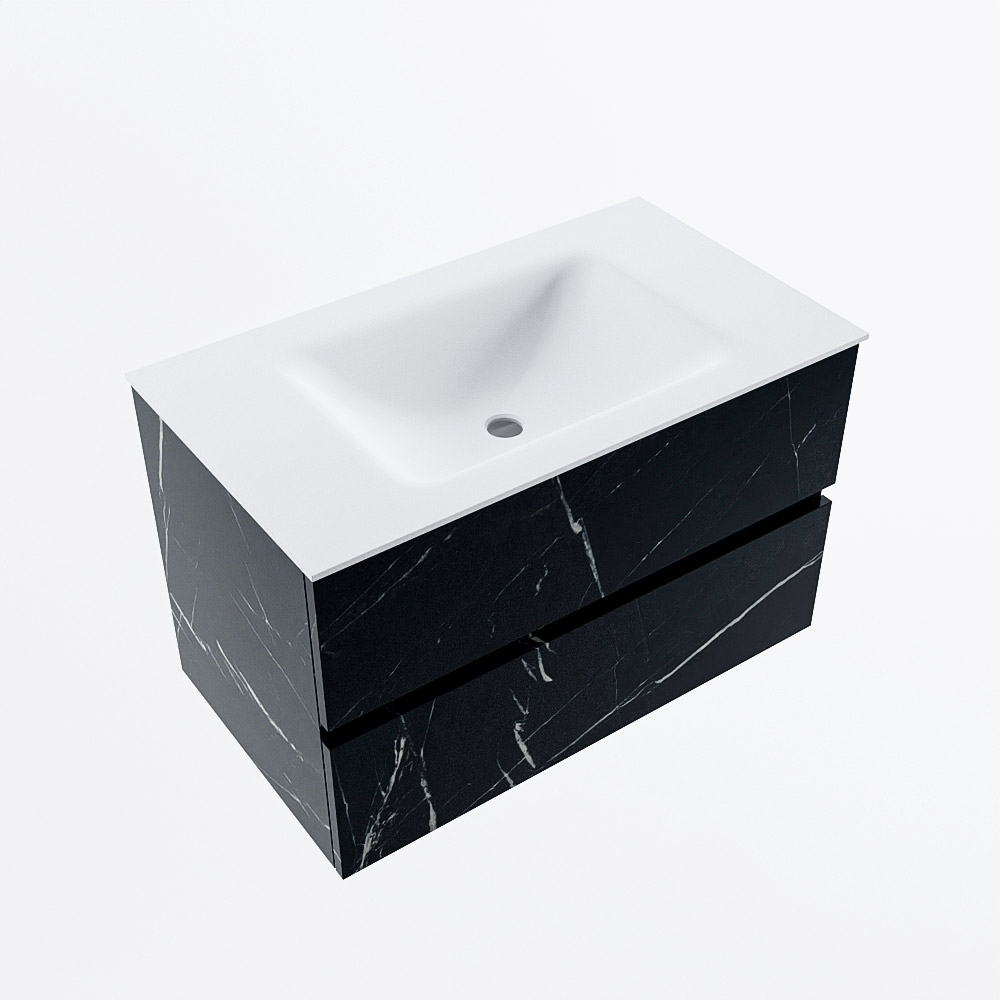 MONDIAZ VICA 80cm mueble de baño Marquina 2 cajones. Lavabo CLOUD Centro 1 orificio, color Talc. 6 MONDIAZ VICA 80cm mueble de baño Marquina 2 cajones. Lavabo CLOUD Centro 1 orificio, color Talc. - Imagen 6