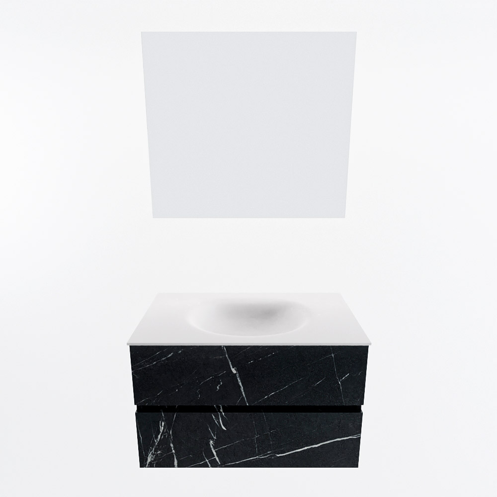 MONDIAZ VICA 80cm mueble de baño Marquina 2 cajones. Lavabo MOON Centro 1 orificio color Talc con espejo LED. 5 MONDIAZ VICA 80cm mueble de baño Marquina 2 cajones. Lavabo MOON Centro 1 orificio color Talc con espejo LED. - Imagen 5