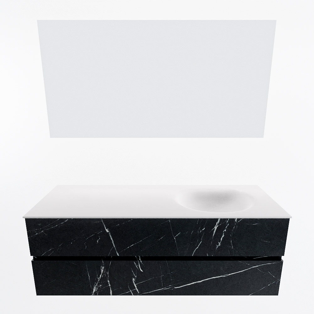 MONDIAZ VICA 140cm mueble de baño Marquina 2 cajones. Lavabo MOON Derecho 1 orificio color Talc con espejo LED. 5 MONDIAZ VICA 140cm mueble de baño Marquina 2 cajones. Lavabo MOON Derecho 1 orificio color Talc con espejo LED. - Imagen 5
