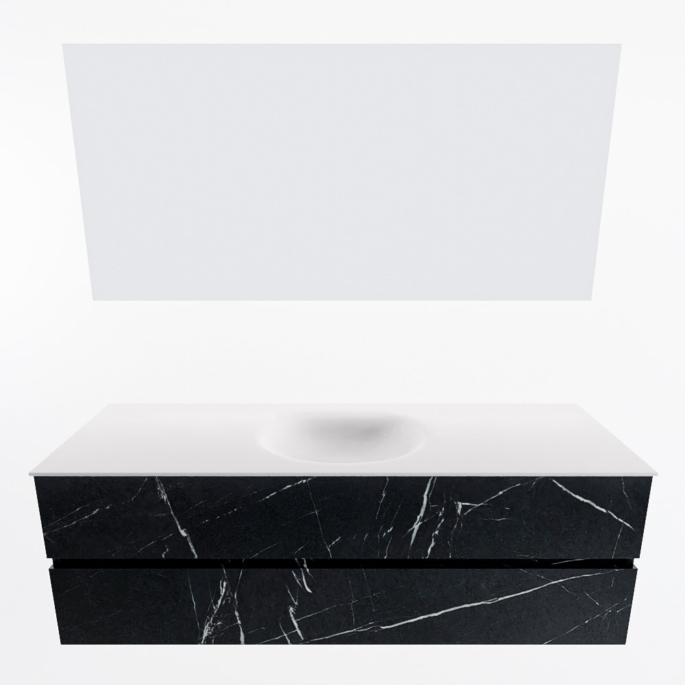 MONDIAZ VICA 150cm mueble de baño Marquina 2 cajones. Lavabo MOON Centro sin orificio color Talc con espejo LED. 5 MONDIAZ VICA 150cm mueble de baño Marquina 2 cajones. Lavabo MOON Centro sin orificio color Talc con espejo LED. - Imagen 5