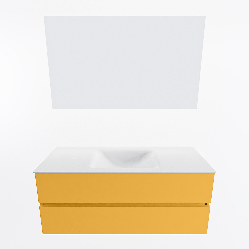 MONDIAZ VICA 120cm mueble de baño Ocher 2 cajones. Lavabo CLOUD Centro 1 orificio color Talc con espejo LED. 5 MONDIAZ VICA 120cm mueble de baño Ocher 2 cajones. Lavabo CLOUD Centro 1 orificio color Talc con espejo LED. - Imagen 5