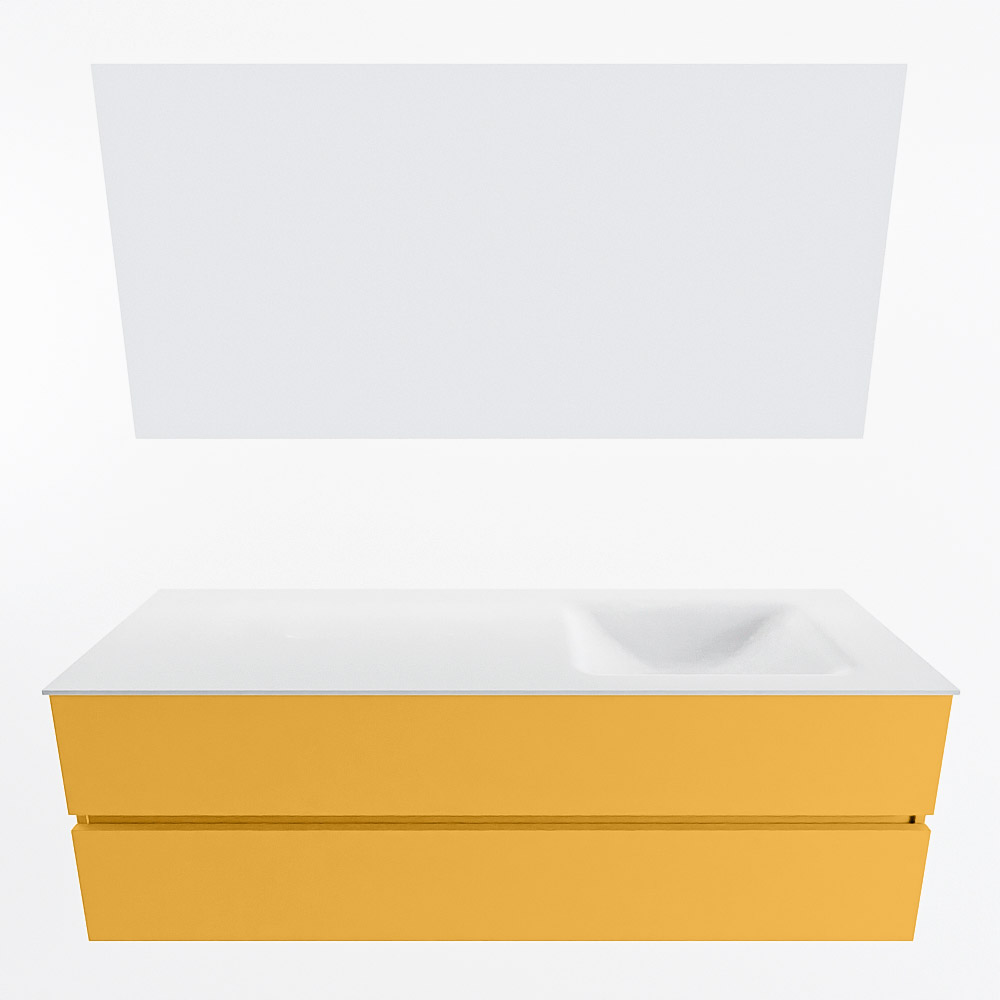 MONDIAZ VICA 150cm mueble de baño Ocher 2 cajones. Lavabo CLOUD Derecho 1 orificio color Talc con espejo LED. 5 MONDIAZ VICA 150cm mueble de baño Ocher 2 cajones. Lavabo CLOUD Derecho 1 orificio color Talc con espejo LED. - Imagen 5