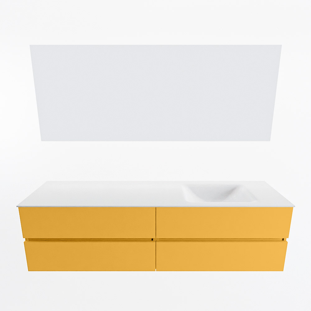 MONDIAZ VICA 180cm mueble de baño Ocher 4 cajones. Lavabo CLOUD Derecho 1 orificio color Talc con espejo LED. 5 MONDIAZ VICA 180cm mueble de baño Ocher 4 cajones. Lavabo CLOUD Derecho 1 orificio color Talc con espejo LED. - Imagen 5