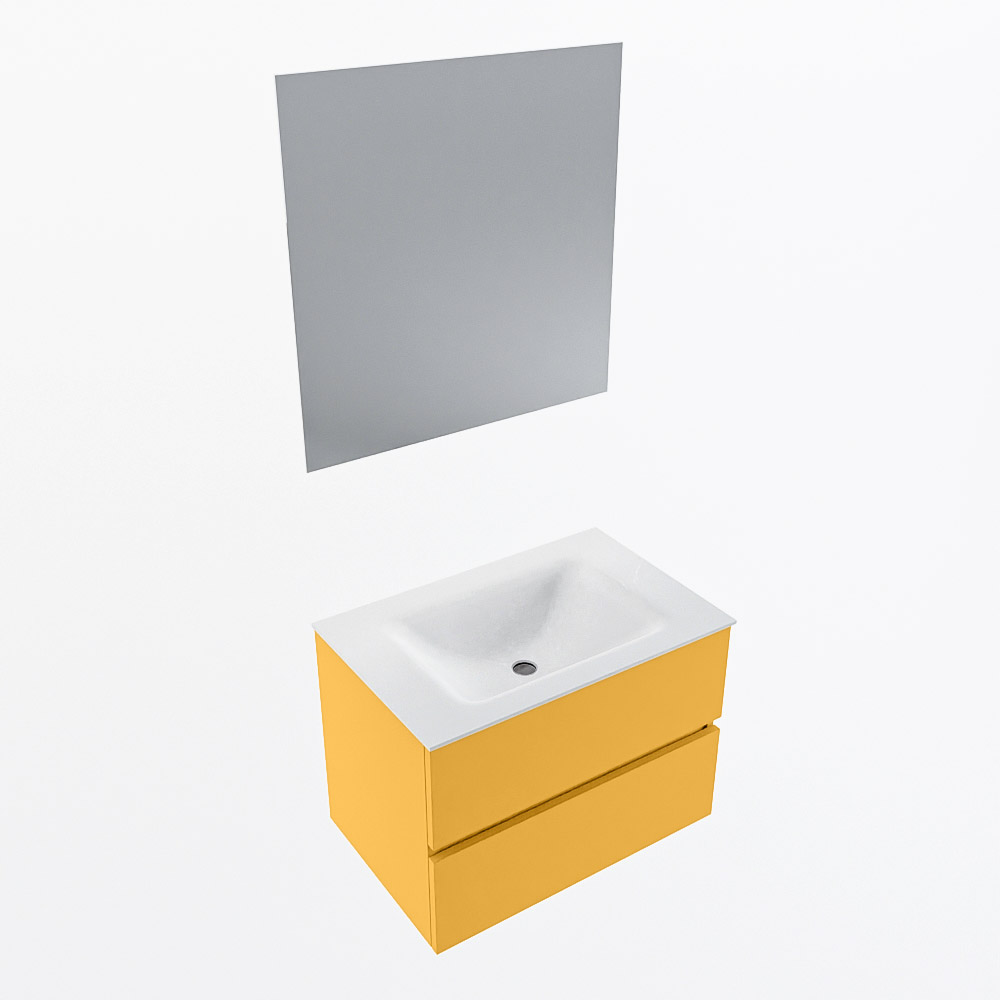 MONDIAZ VICA 70cm mueble de baño Ocher 2 cajones. Lavabo CLOUD Centro 1 orificio color Talc con espejo LED. 6 MONDIAZ VICA 70cm mueble de baño Ocher 2 cajones. Lavabo CLOUD Centro 1 orificio color Talc con espejo LED. - Imagen 6