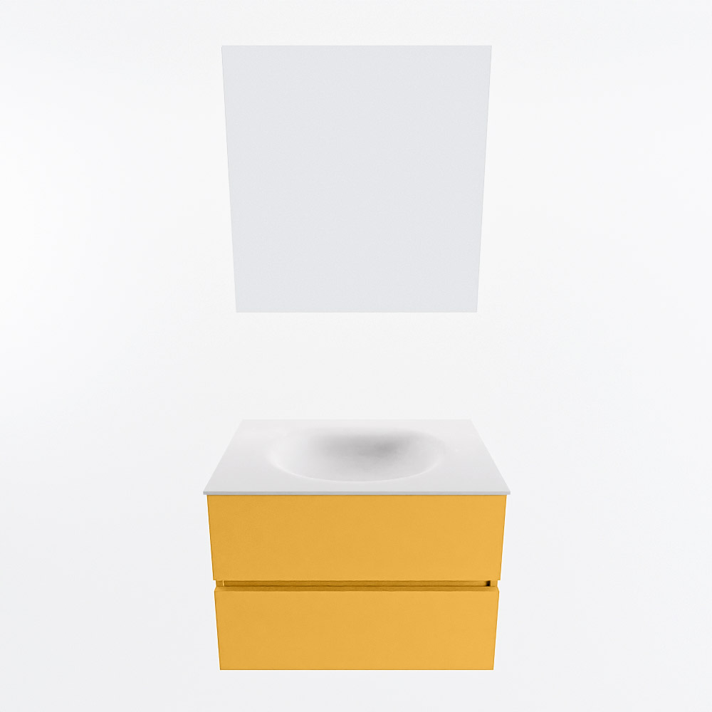 MONDIAZ VICA 70cm mueble de baño Ocher 2 cajones. Lavabo MOON Centro sin orificio color Talc con espejo LED. 5 MONDIAZ VICA 70cm mueble de baño Ocher 2 cajones. Lavabo MOON Centro sin orificio color Talc con espejo LED. - Imagen 5