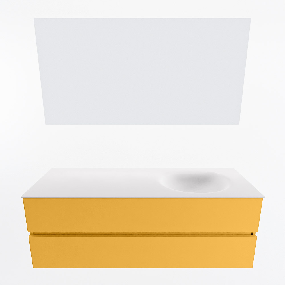 MONDIAZ VICA 140cm mueble de baño Ocher 2 cajones. Lavabo MOON Derecho sin orificio color Talc con espejo LED. 5 MONDIAZ VICA 140cm mueble de baño Ocher 2 cajones. Lavabo MOON Derecho sin orificio color Talc con espejo LED. - Imagen 5