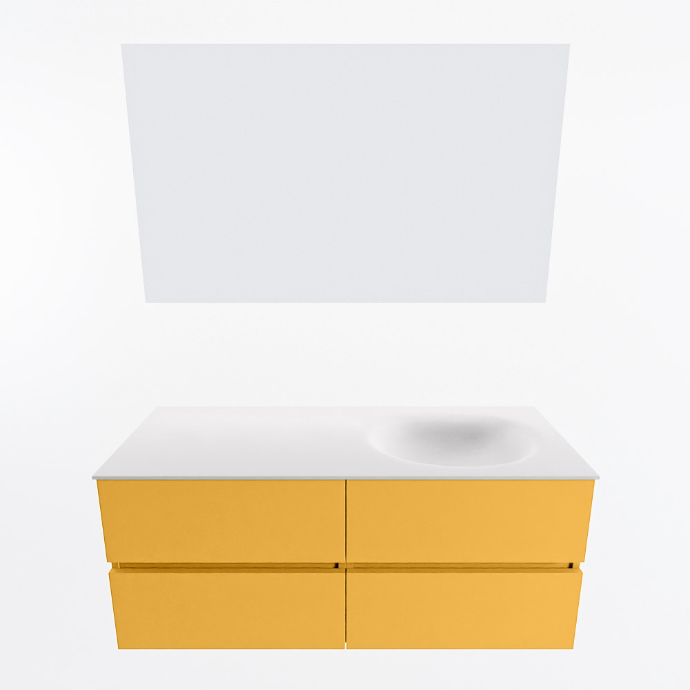 MONDIAZ VICA 120cm mueble de baño Ocher 4 cajones. Lavabo MOON Derecho sin orificio color Talc con espejo LED. 5 MONDIAZ VICA 120cm mueble de baño Ocher 4 cajones. Lavabo MOON Derecho sin orificio color Talc con espejo LED. - Imagen 5