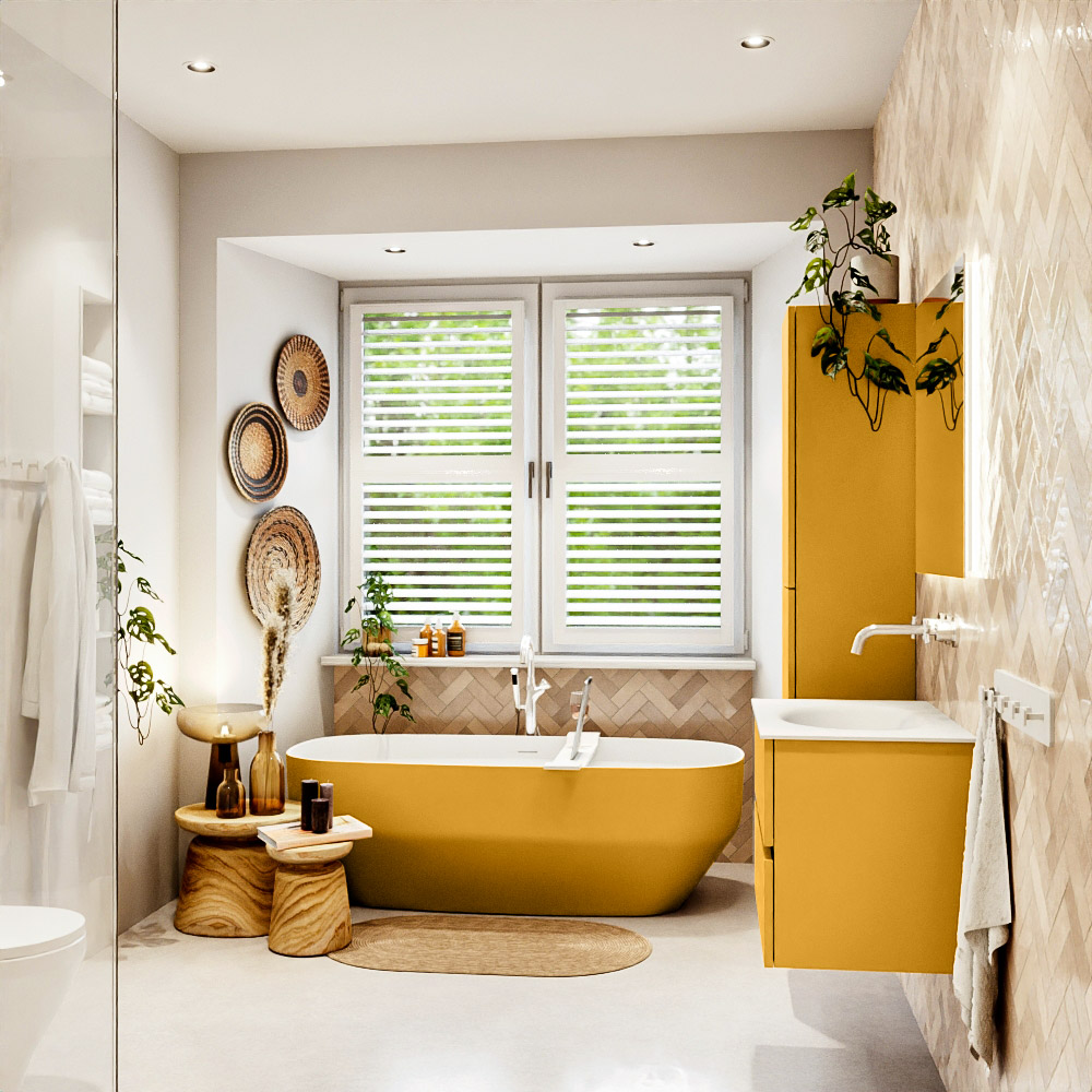 MONDIAZ VICA 70cm mueble de baño Ocher 2 cajones. Lavabo MOON Centro sin orificio color Talc con espejo LED. 3 MONDIAZ VICA 70cm mueble de baño Ocher 2 cajones. Lavabo MOON Centro sin orificio color Talc con espejo LED. - Imagen 3
