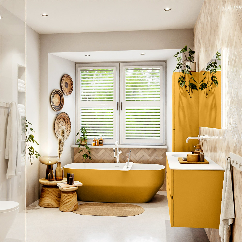 MONDIAZ VICA 140cm mueble de baño Ocher 2 cajones. Lavabo MOON Izquierda sin orificio color Talc con espejo LED. 3 MONDIAZ VICA 140cm mueble de baño Ocher 2 cajones. Lavabo MOON Izquierda sin orificio color Talc con espejo LED. - Imagen 3