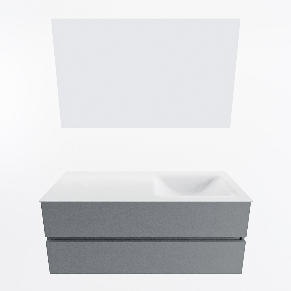 MONDIAZ VICA 120cm mueble de baño Plata 2 cajones. Lavabo CLOUD Derecho 1 orificio color Talc con espejo LED. 5 MONDIAZ VICA 120cm mueble de baño Plata 2 cajones. Lavabo CLOUD Derecho 1 orificio color Talc con espejo LED. - Imagen 5