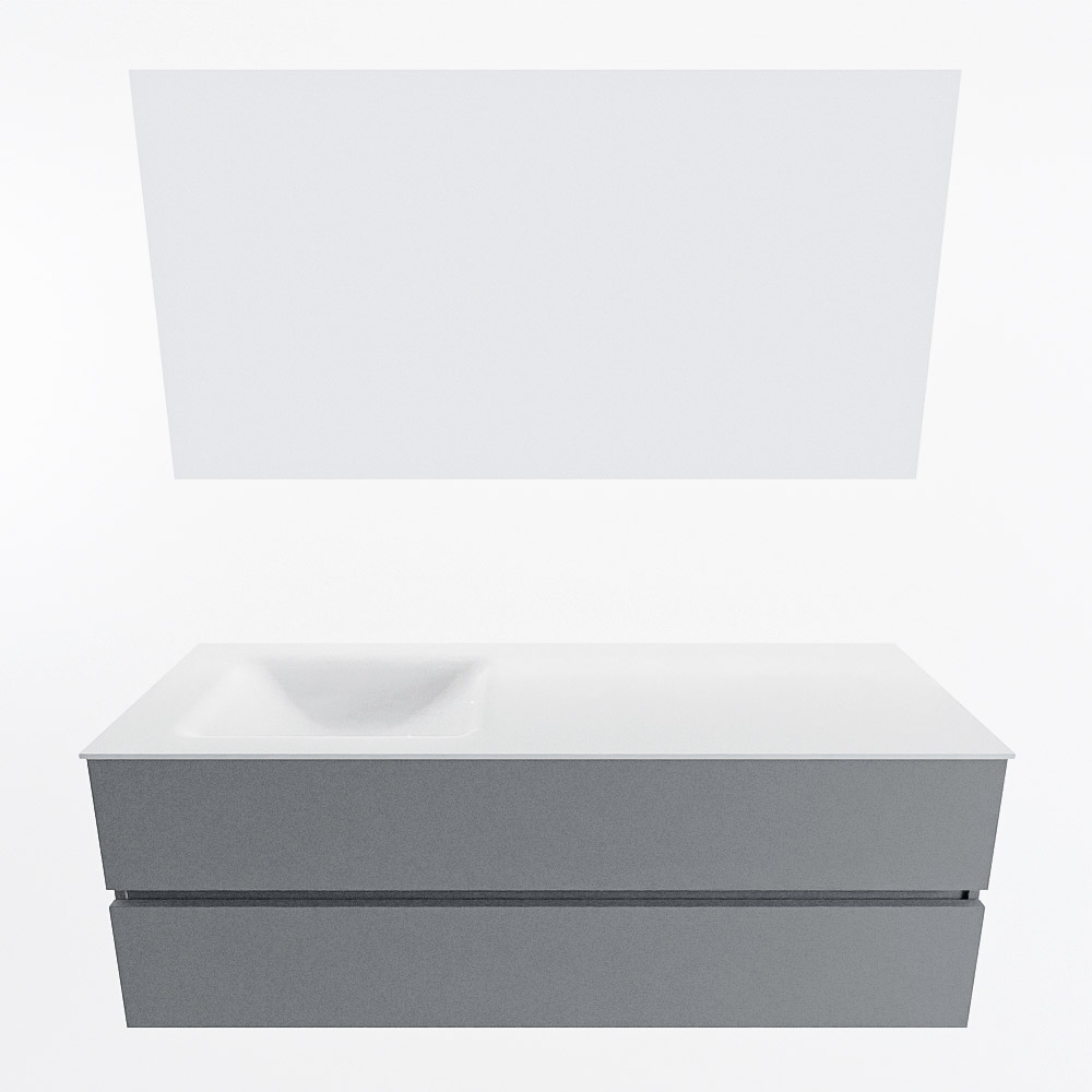 MONDIAZ VICA 140cm mueble de baño Plata 2 cajones. Lavabo CLOUD Izquierda 1 orificio color Talc con espejo LED. 4 MONDIAZ VICA 140cm mueble de baño Plata 2 cajones. Lavabo CLOUD Izquierda 1 orificio color Talc con espejo LED. - Imagen 5