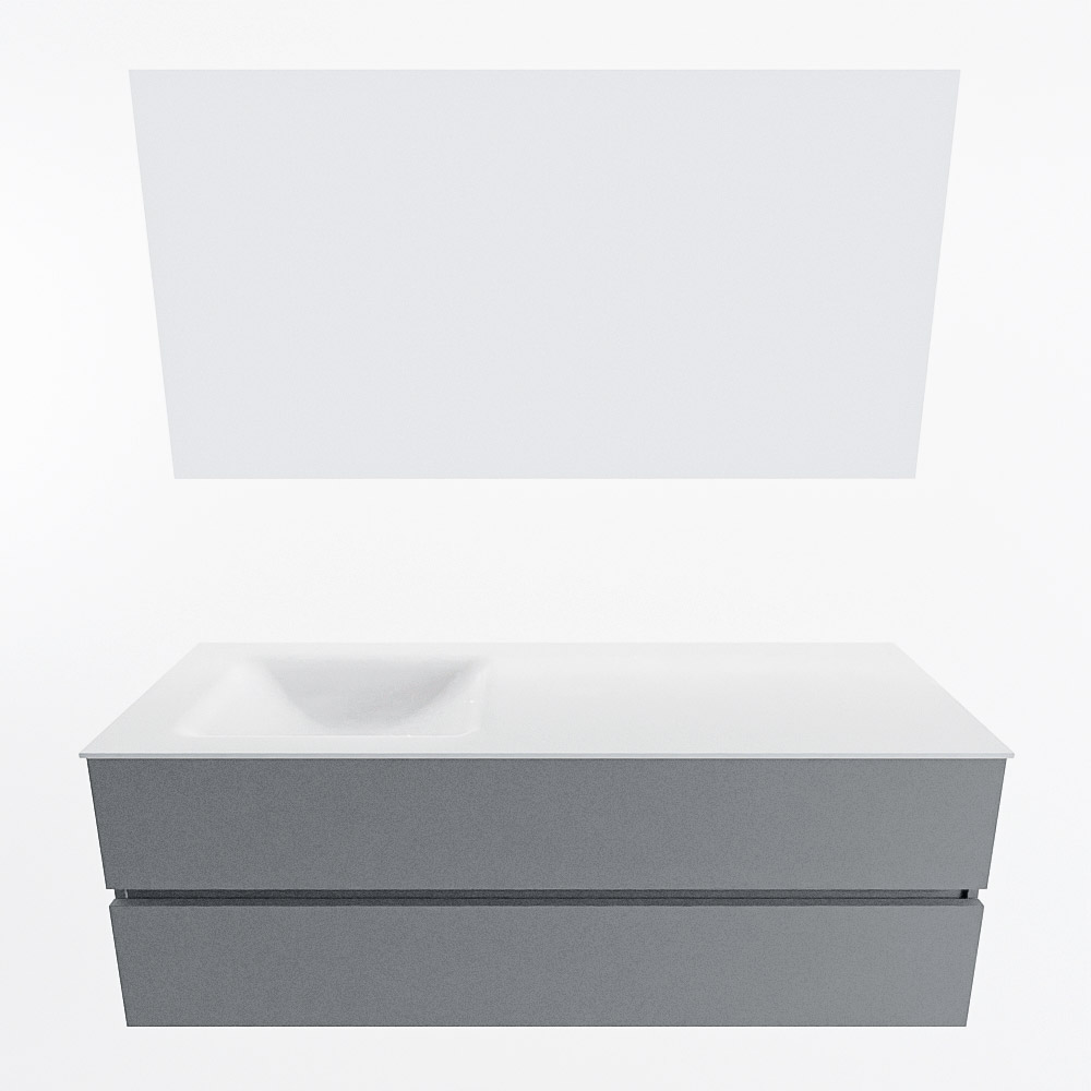 MONDIAZ VICA 140cm mueble de baño Plata 2 cajones. Lavabo CLOUD Izquierda sin orificio color Talc con espejo LED. 4 MONDIAZ VICA 140cm mueble de baño Plata 2 cajones. Lavabo CLOUD Izquierda sin orificio color Talc con espejo LED. - Imagen 5