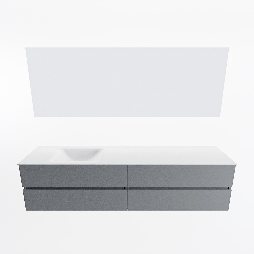 MONDIAZ VICA 200cm mueble de baño Plata 4 cajones. Lavabo CLOUD Izquierda sin orificio color Talc con espejo LED. 5 MONDIAZ VICA 200cm mueble de baño Plata 4 cajones. Lavabo CLOUD Izquierda sin orificio color Talc con espejo LED. - Imagen 5