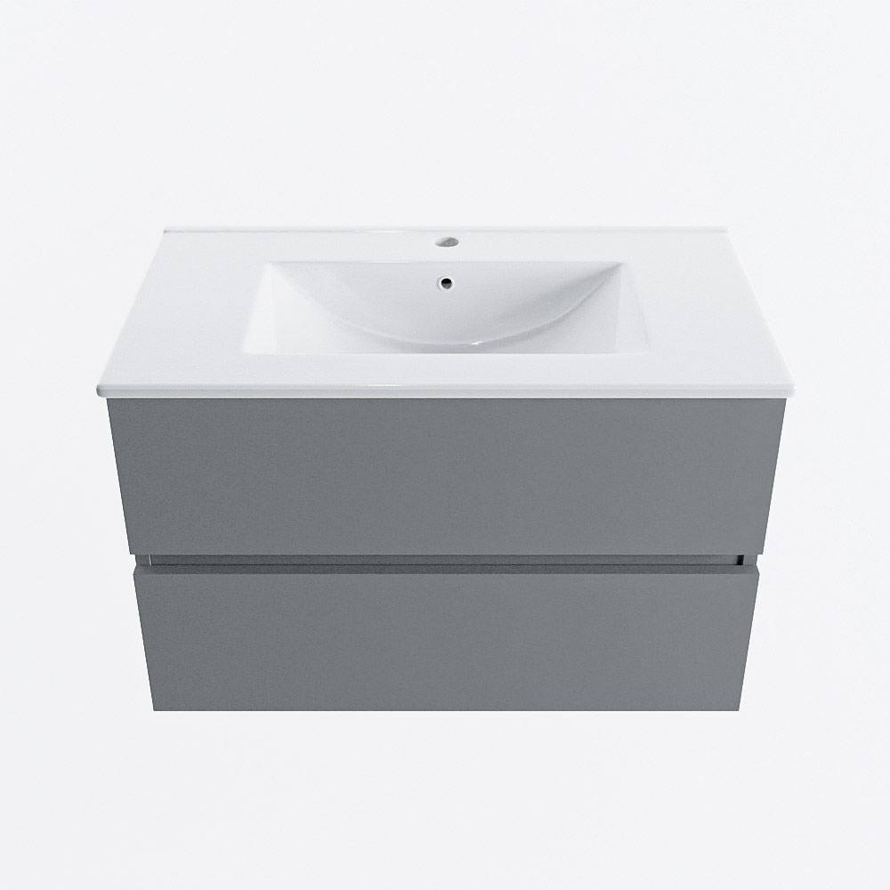 MONDIAZ VICA 80cm mueble de baño Plata 2 cajones. Lavabo DENIA Centro 1 orificio, color Blanco brillo. 5 MONDIAZ VICA 80cm mueble de baño Plata 2 cajones. Lavabo DENIA Centro 1 orificio, color Blanco brillo. - Imagen 5