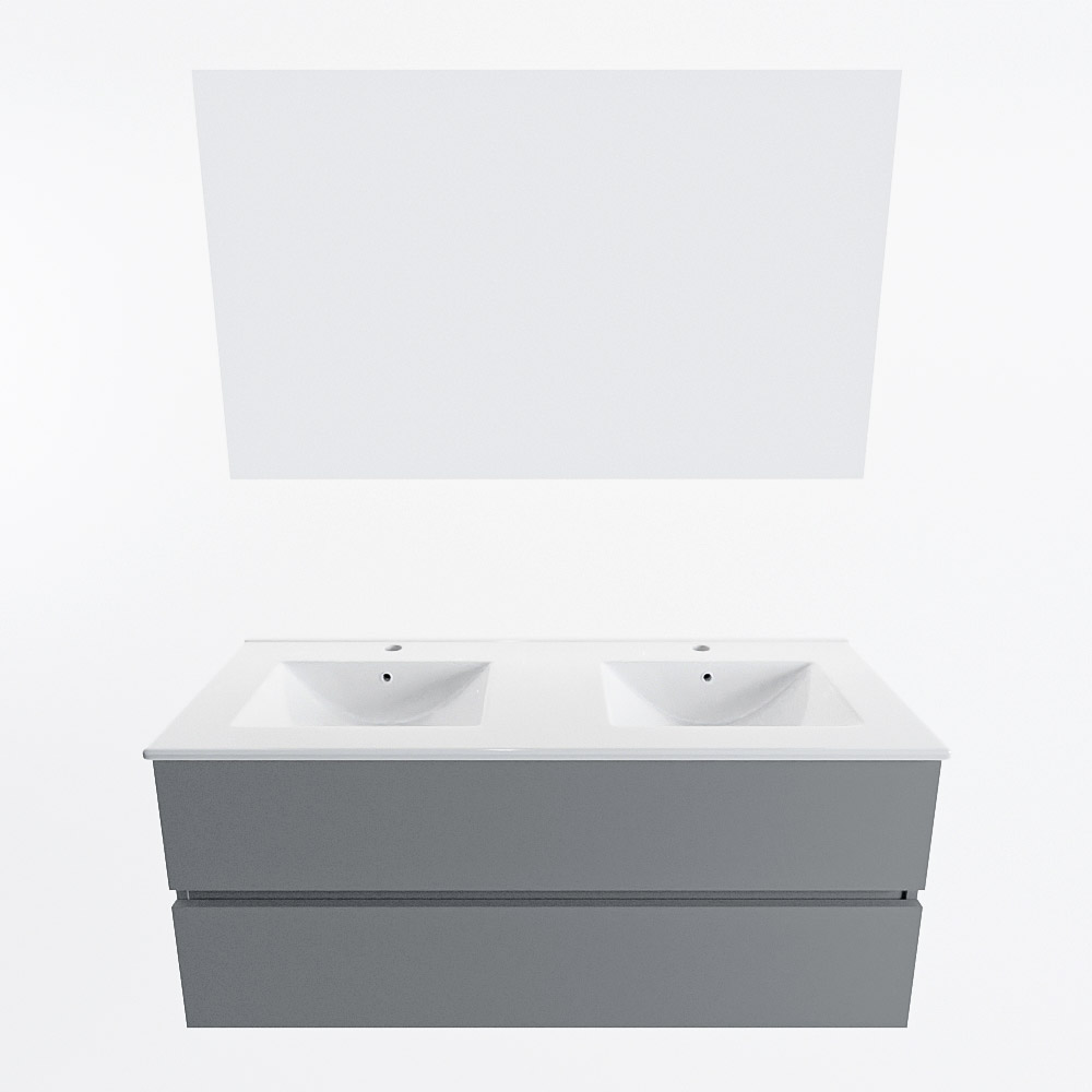 MONDIAZ VICA 120cm mueble de baño Plata 2 cajones. Lavabo DENIA Doble 2 orificios color Blanco brillo con espejo LED. 5 MONDIAZ VICA 120cm mueble de baño Plata 2 cajones. Lavabo DENIA Doble 2 orificios color Blanco brillo con espejo LED. - Imagen 5