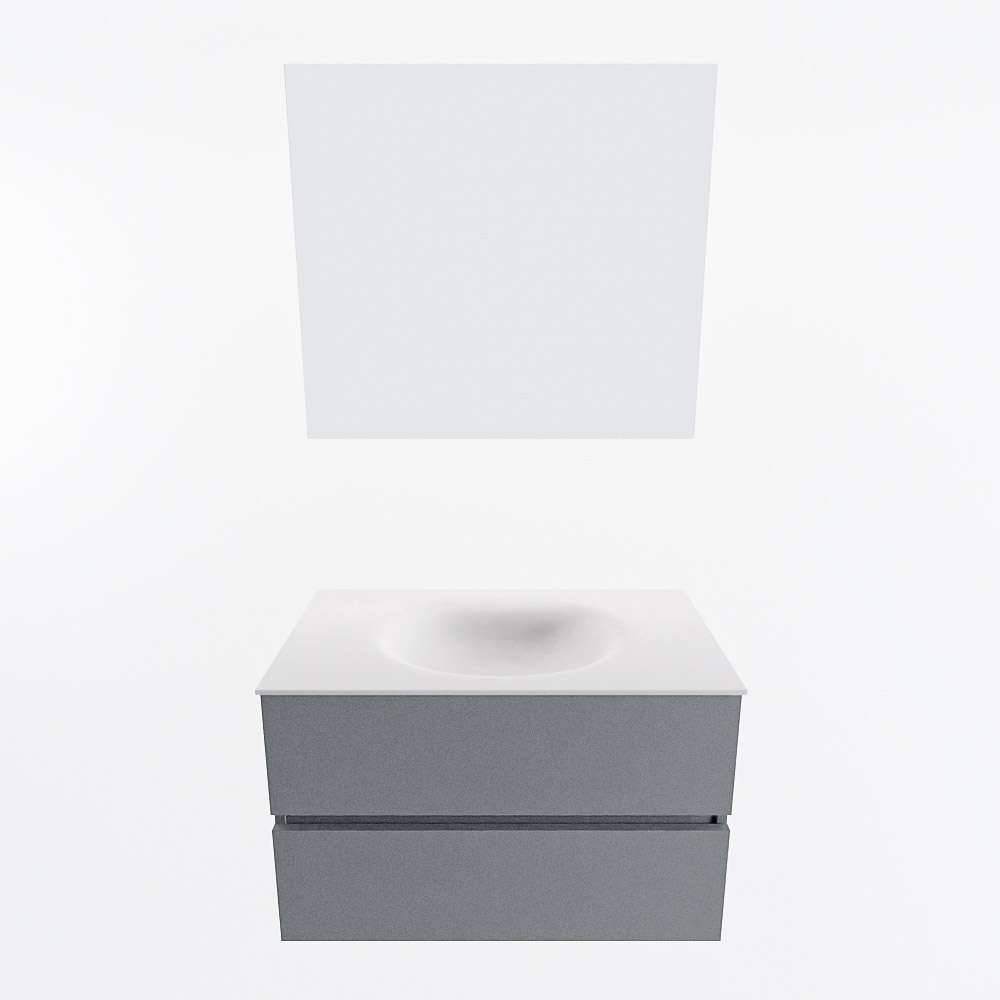 MONDIAZ VICA 80cm mueble de baño Plata 2 cajones. Lavabo MOON Centro 1 orificio color Talc con espejo LED. 5 MONDIAZ VICA 80cm mueble de baño Plata 2 cajones. Lavabo MOON Centro 1 orificio color Talc con espejo LED. - Imagen 5
