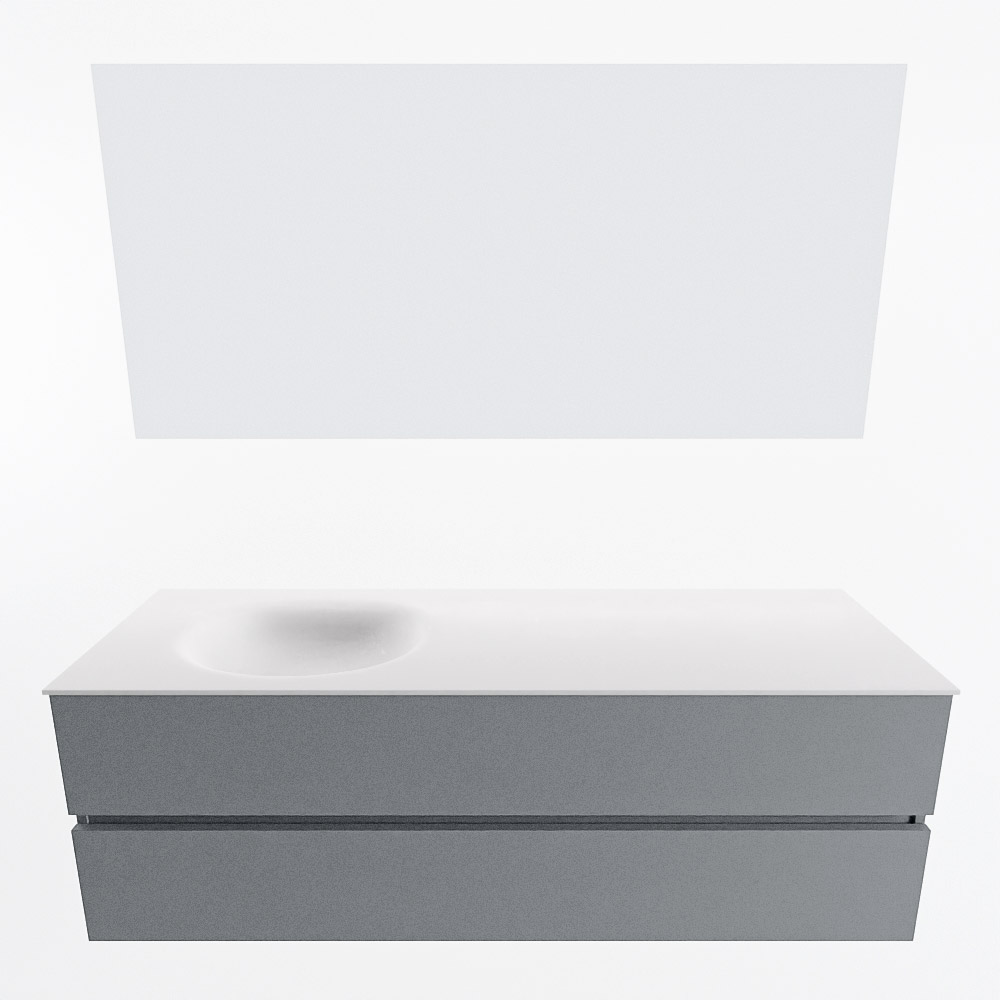 MONDIAZ VICA 150cm mueble de baño Plata 2 cajones. Lavabo MOON Izquierda 1 orificio color Talc con espejo LED. 5 MONDIAZ VICA 150cm mueble de baño Plata 2 cajones. Lavabo MOON Izquierda 1 orificio color Talc con espejo LED. - Imagen 5
