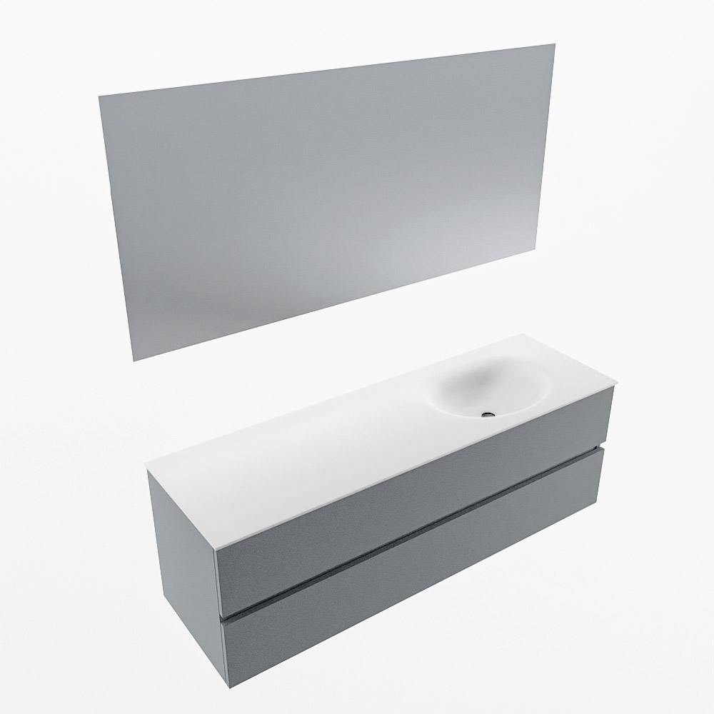 MONDIAZ VICA 150cm mueble de baño Plata 2 cajones. Lavabo MOON Derecho 1 orificio color Talc con espejo LED. 6 MONDIAZ VICA 150cm mueble de baño Plata 2 cajones. Lavabo MOON Derecho 1 orificio color Talc con espejo LED. - Imagen 6
