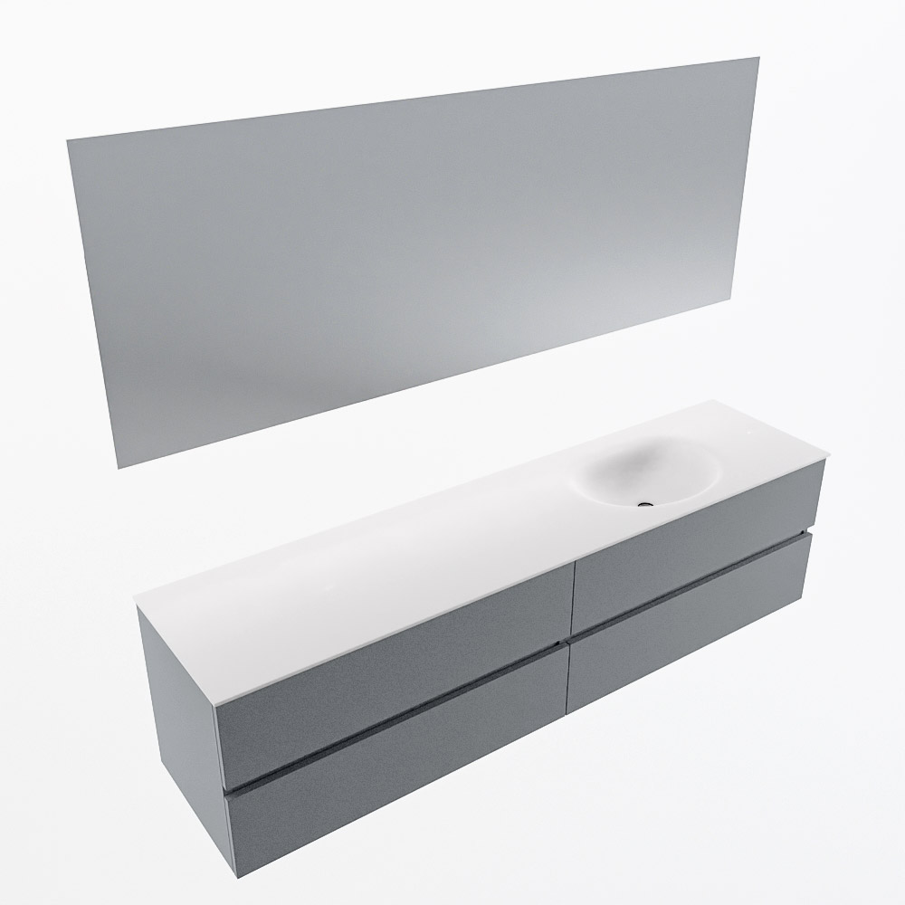 MONDIAZ VICA 190cm mueble de baño Plata 4 cajones. Lavabo MOON Derecho sin orificio color Talc con espejo LED. 6 MONDIAZ VICA 190cm mueble de baño Plata 4 cajones. Lavabo MOON Derecho sin orificio color Talc con espejo LED. - Imagen 6