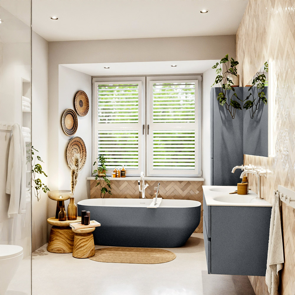 MONDIAZ VICA 130cm mueble de baño Plata 2 cajones. Lavabo MOON Doble 2 orificios color Talc con espejo LED. 3 MONDIAZ VICA 130cm mueble de baño Plata 2 cajones. Lavabo MOON Doble 2 orificios color Talc con espejo LED. - Imagen 3