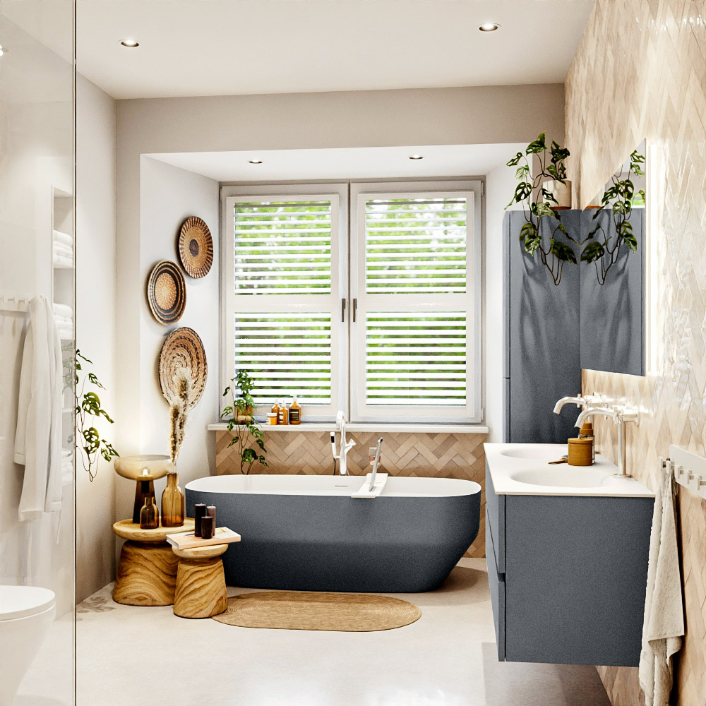 MONDIAZ VICA 140cm mueble de baño Plata 2 cajones. Lavabo MOON Doble 2 orificios color Talc con espejo LED. 3 MONDIAZ VICA 140cm mueble de baño Plata 2 cajones. Lavabo MOON Doble 2 orificios color Talc con espejo LED. - Imagen 3