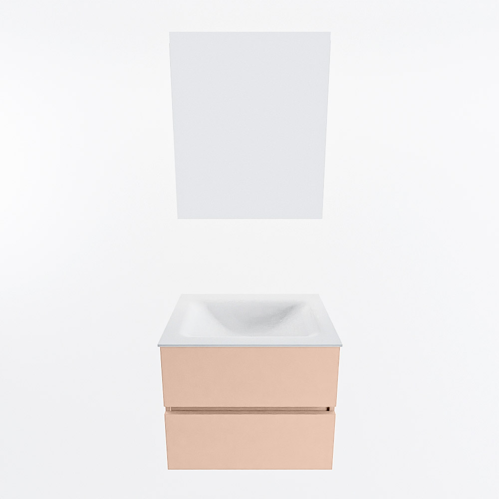 MONDIAZ VICA 60cm mueble de baño Rosee 2 cajones. Lavabo CLOUD Centro sin orificio color Talc con espejo LED. 5 MONDIAZ VICA 60cm mueble de baño Rosee 2 cajones. Lavabo CLOUD Centro sin orificio color Talc con espejo LED. - Imagen 5