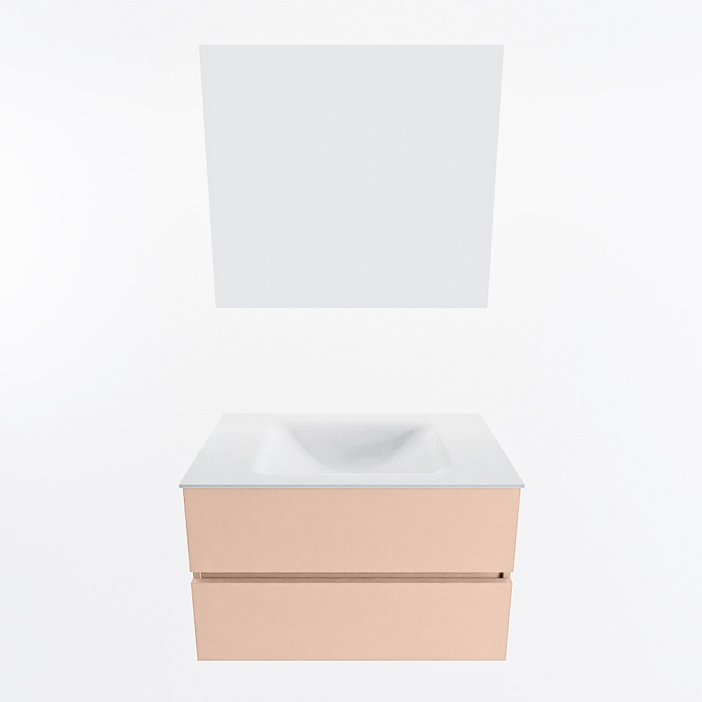MONDIAZ VICA 80cm mueble de baño Rosee 2 cajones. Lavabo CLOUD Centro 1 orificio color Talc con espejo LED. 5 MONDIAZ VICA 80cm mueble de baño Rosee 2 cajones. Lavabo CLOUD Centro 1 orificio color Talc con espejo LED. - Imagen 5