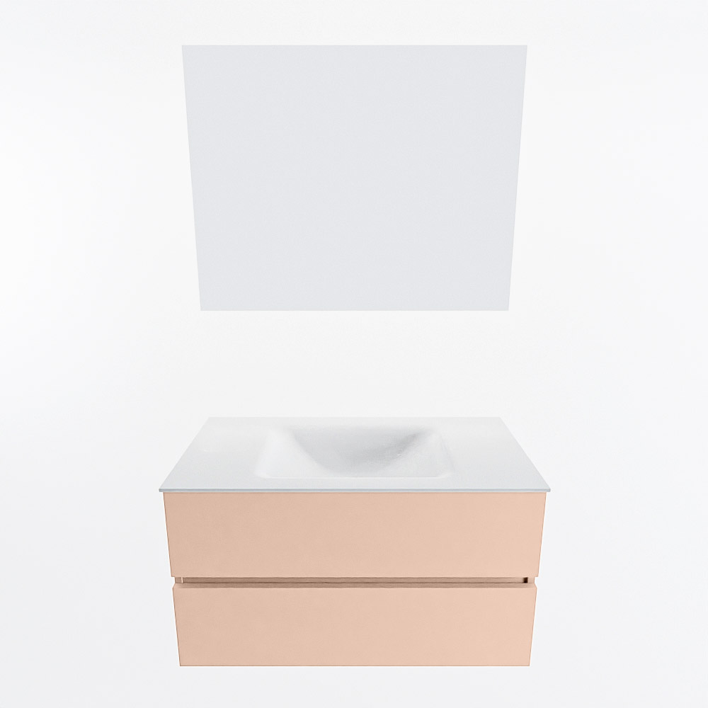 MONDIAZ VICA 90cm mueble de baño Rosee 2 cajones. Lavabo CLOUD Centro sin orificio color Talc con espejo LED. 5 MONDIAZ VICA 90cm mueble de baño Rosee 2 cajones. Lavabo CLOUD Centro sin orificio color Talc con espejo LED. - Imagen 5