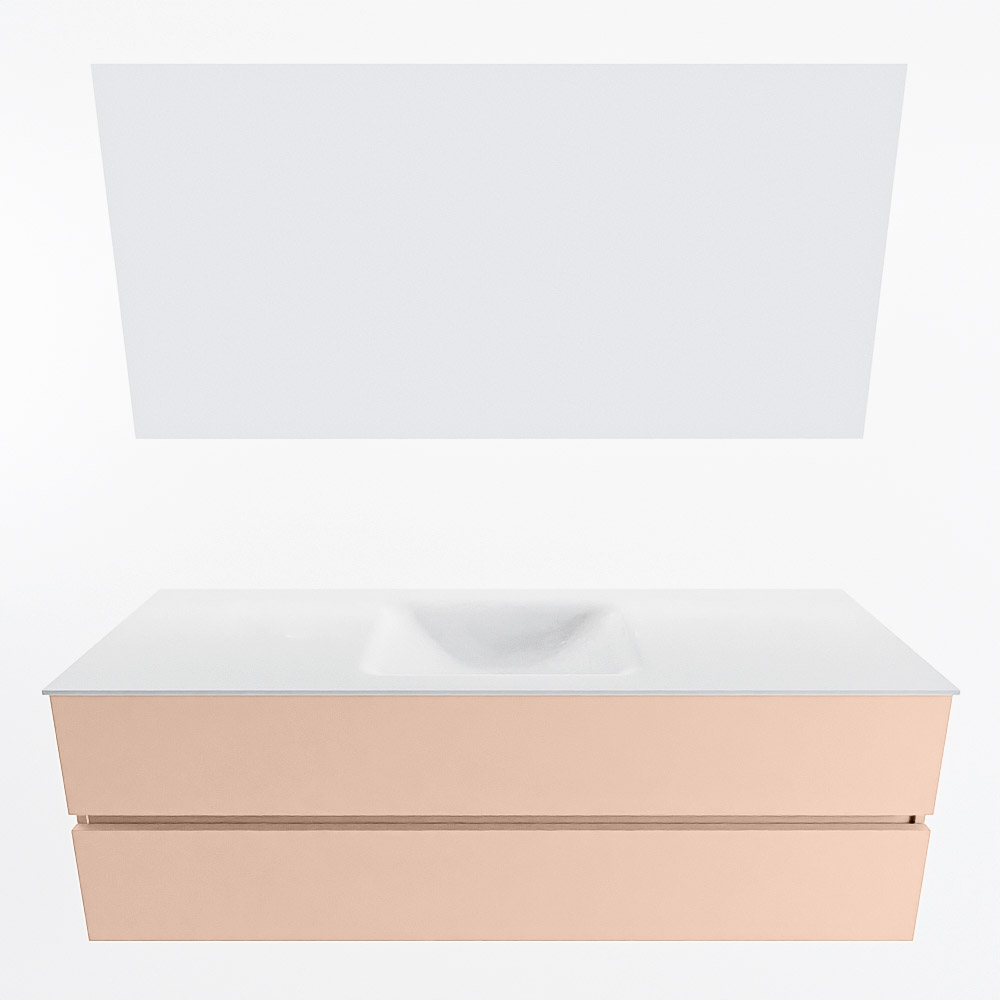 MONDIAZ VICA 150cm mueble de baño Rosee 2 cajones. Lavabo CLOUD Centro sin orificio color Talc con espejo LED. 5 MONDIAZ VICA 150cm mueble de baño Rosee 2 cajones. Lavabo CLOUD Centro sin orificio color Talc con espejo LED. - Imagen 5
