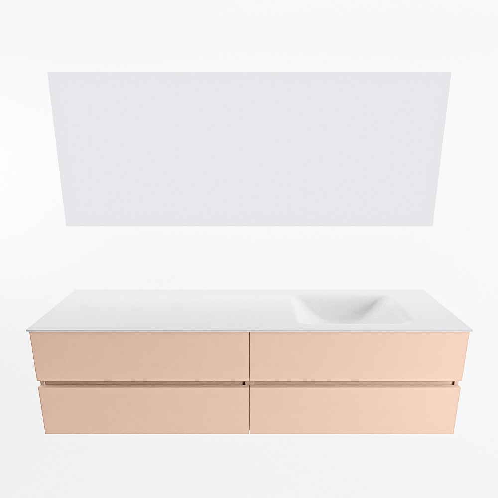 MONDIAZ VICA 180cm mueble de baño Rosee 4 cajones. Lavabo CLOUD Derecho sin orificio color Talc con espejo LED. 5 MONDIAZ VICA 180cm mueble de baño Rosee 4 cajones. Lavabo CLOUD Derecho sin orificio color Talc con espejo LED. - Imagen 5