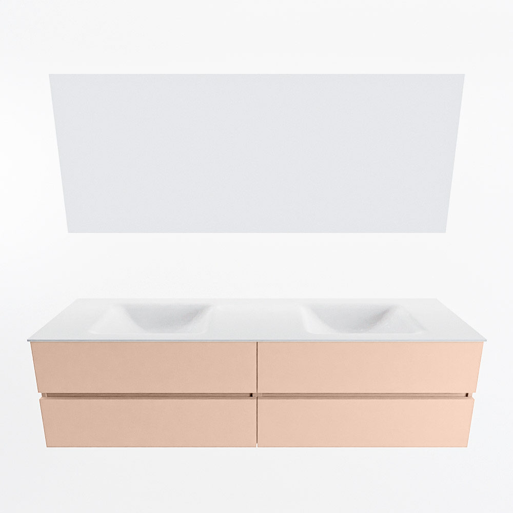 MONDIAZ VICA 180cm mueble de baño Rosee 4 cajones. Lavabo CLOUD Doble sin orificio color Talc con espejo LED. 5 MONDIAZ VICA 180cm mueble de baño Rosee 4 cajones. Lavabo CLOUD Doble sin orificio color Talc con espejo LED. - Imagen 5