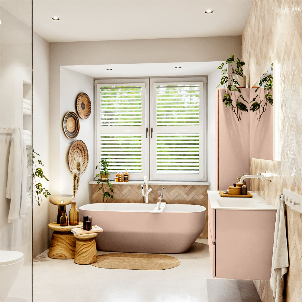 MONDIAZ VICA 120cm mueble de baño Rosee 2 cajones. Lavabo CLOUD Derecho sin orificio color Talc con espejo LED. 3 MONDIAZ VICA 120cm mueble de baño Rosee 2 cajones. Lavabo CLOUD Derecho sin orificio color Talc con espejo LED. - Imagen 3